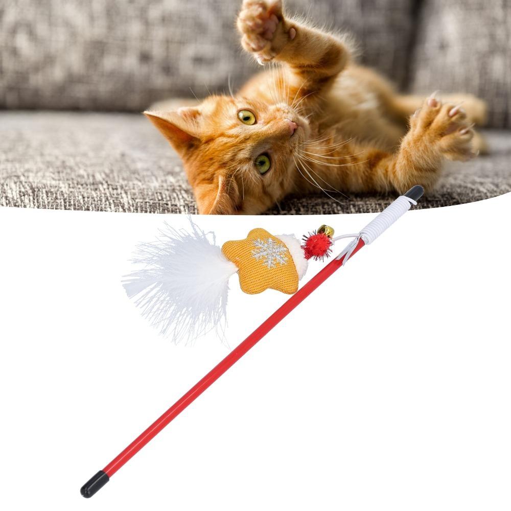 30cm Interactive Cat Toy Star Type Cat Exercise Toy Durable Cat Wand Toy Interactive Play