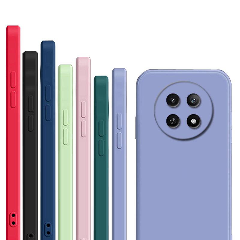 For Cover Realme 12 Deksel for Realme 12 5G Telefon Skall Bumper Flytende Silikon Bakside deksel for Realme 12 5G