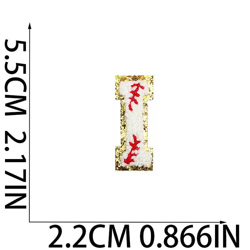 5.5Cm Baseball Pattern English Letter Embroidery Cloth Sticker Ironing Towel Embroidery Letter Patch Sticker Computer Embroidery Chapter Boy
