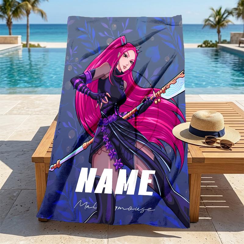 Personalized Name Fantasy Sisters Stylish Digital Printing Beach Towel Quick‑Drying Absorbent Blanket for Beach Pool Gym Travel