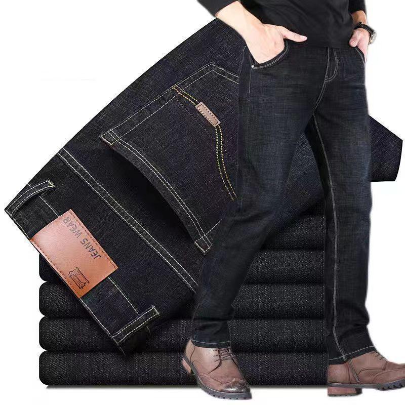 Men's Plus Size Loose Fit Straight Jeans - Durable Casual Wear