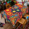 1 Piece Of Bohemian Round And Rectangular Tablecloth, Available In Various Sizes, Polka Dot Print Design, Hippie Culture, Carnival Decoration, Mexican