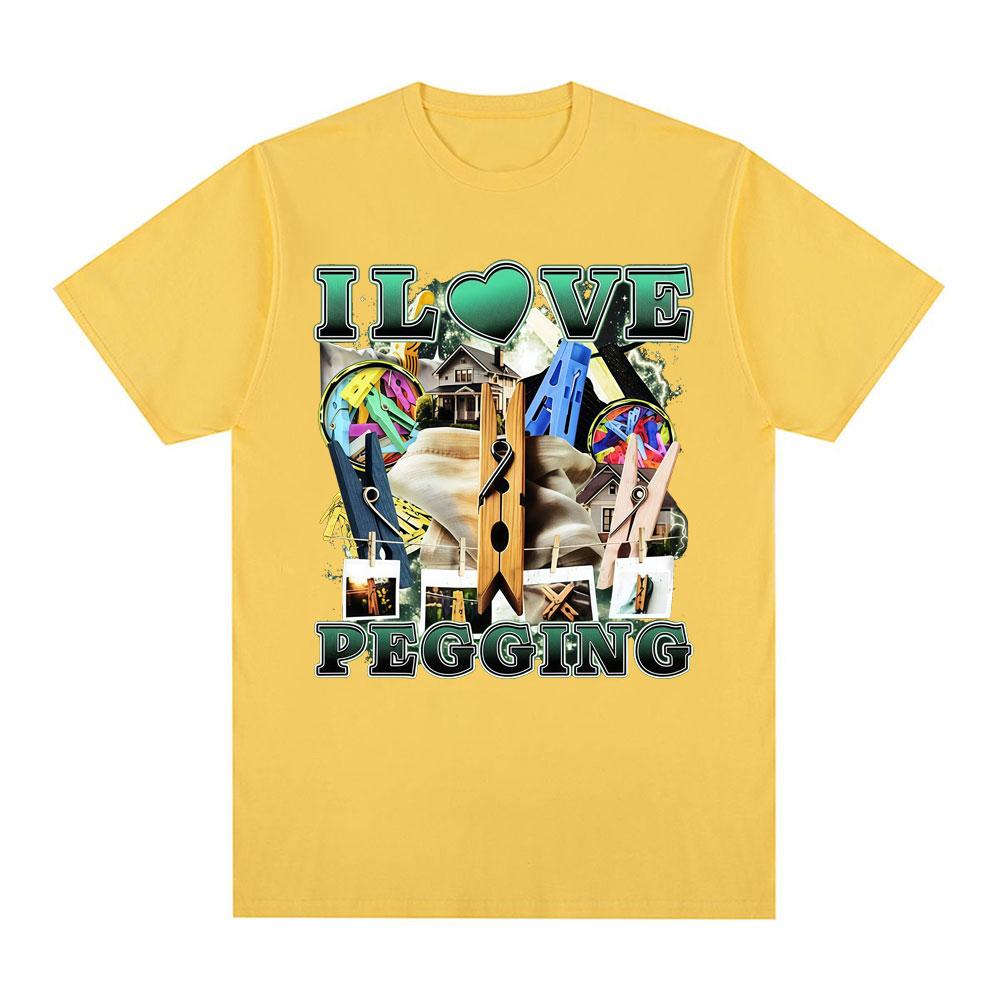 Divertente Meme I Love Pegging Maglietta da uomo 100% cotone Vintage Girocollo Manica Corta Harajuku moda estiva da donna T-shirt oversize