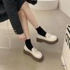 Female New Niche Design Pearl Style Versatile Thick-soled Small Leather Shoes Super Soft Round Head