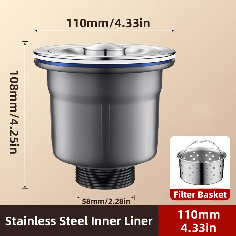 Double Sink Sewer Basin Sewer Pipe Fittings Double Dishwashing Sink Sink Drainage Pipe Set Kitchen Drain Pipe Anti Odor