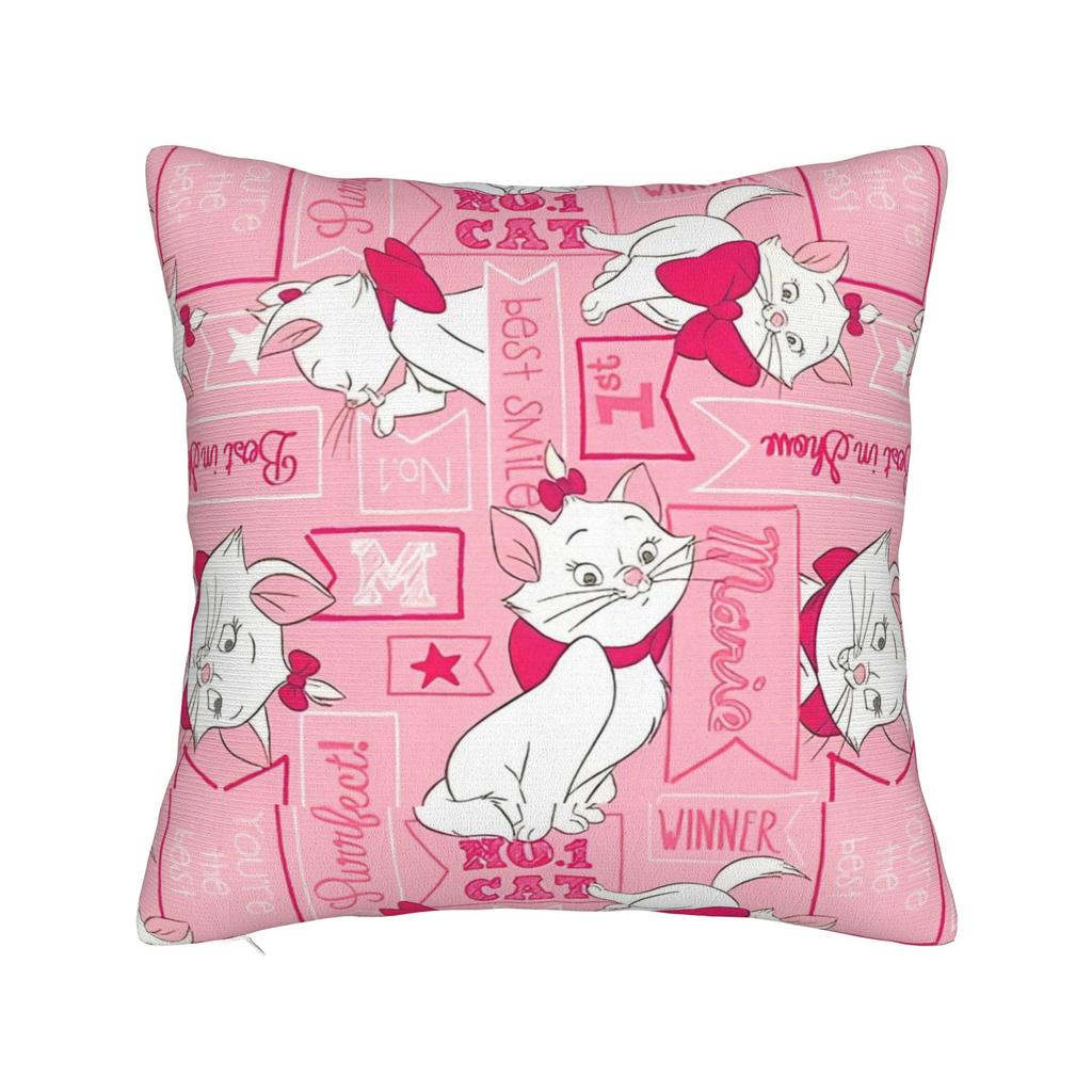 Marie Cat Inspired  Square Pillow Case Cushion Cover Funny Polyester Decor Pillowcase for Sofa 45x45cm
