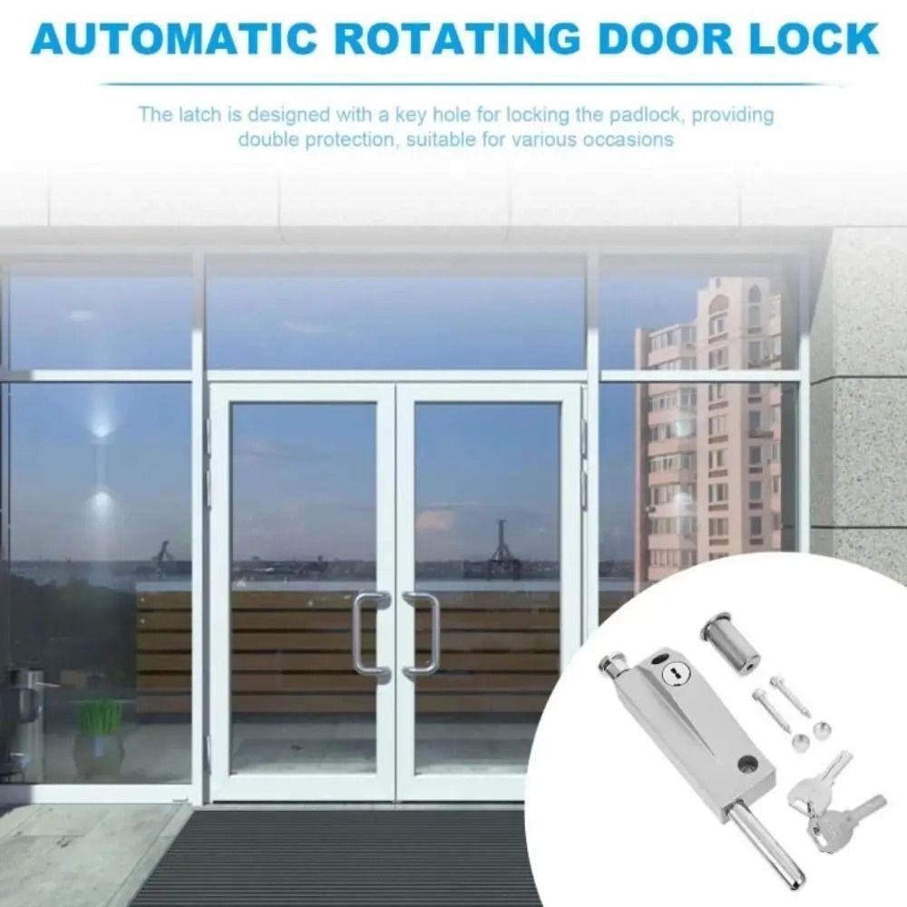 Aluminum Zinc Zinc Alloy Automatic Revolving Doors Framed Spring Revolving Door Bolt Lock  Bathroom