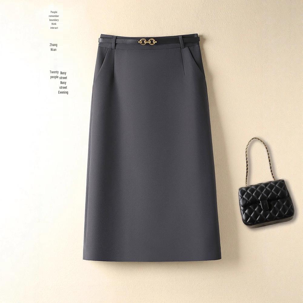 Women's High Waist Slimming Professional Slit Skirt - Autumn/Winter 2025 Fashion