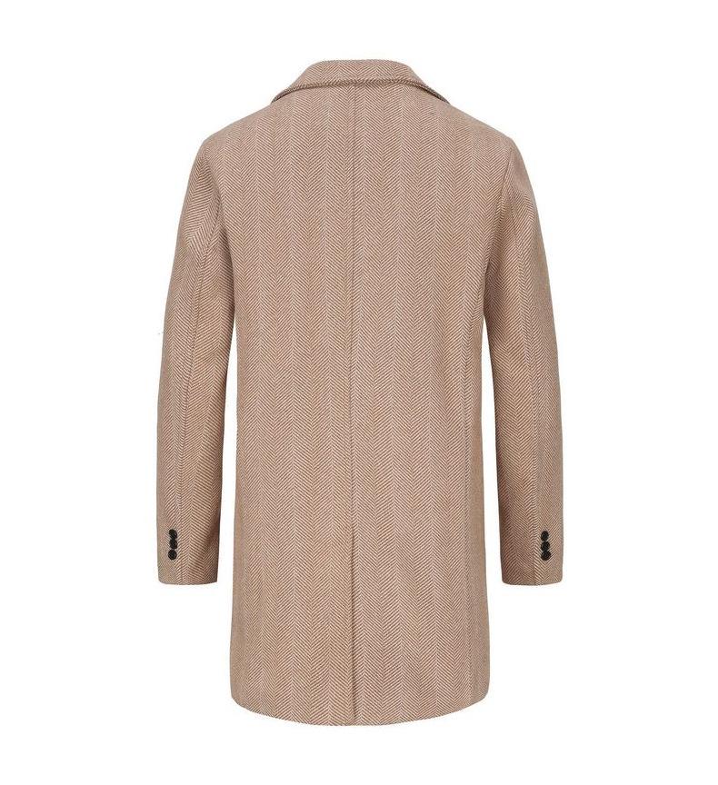 2024 Autumn/Winter Men's Plaid Woolen Coat: Mid-Length, Warm, European Size