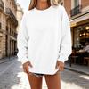 Damen Lässiger Farbkragen Langarm Lockerer Pullover Sweatshirt Top