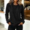 Women's Casual Long Sleeve Top, Round Neck Color Pullover for Everyday Wear