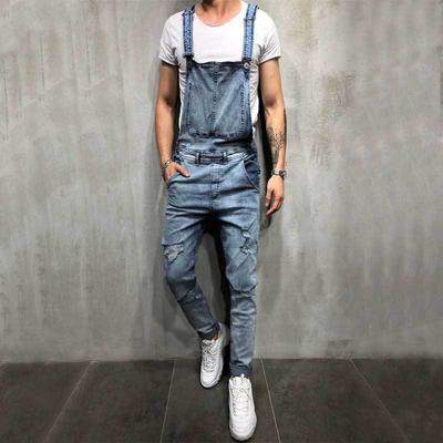 Men'S Jeans New Style Men'S Denim Suspenders With Holes