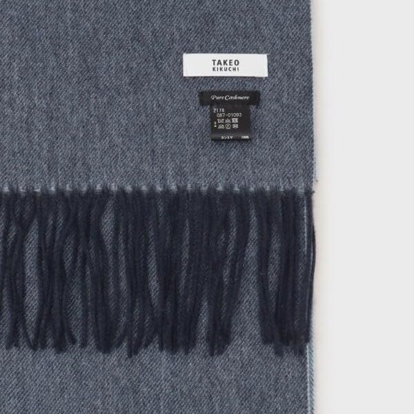 Takeo Kikuchi Cashmere Solid River Cashmere Navy 00 100% Stole/Scarf, Pattern, Color-Combo Scarf, G8701093, Men's, (093), (FREE)