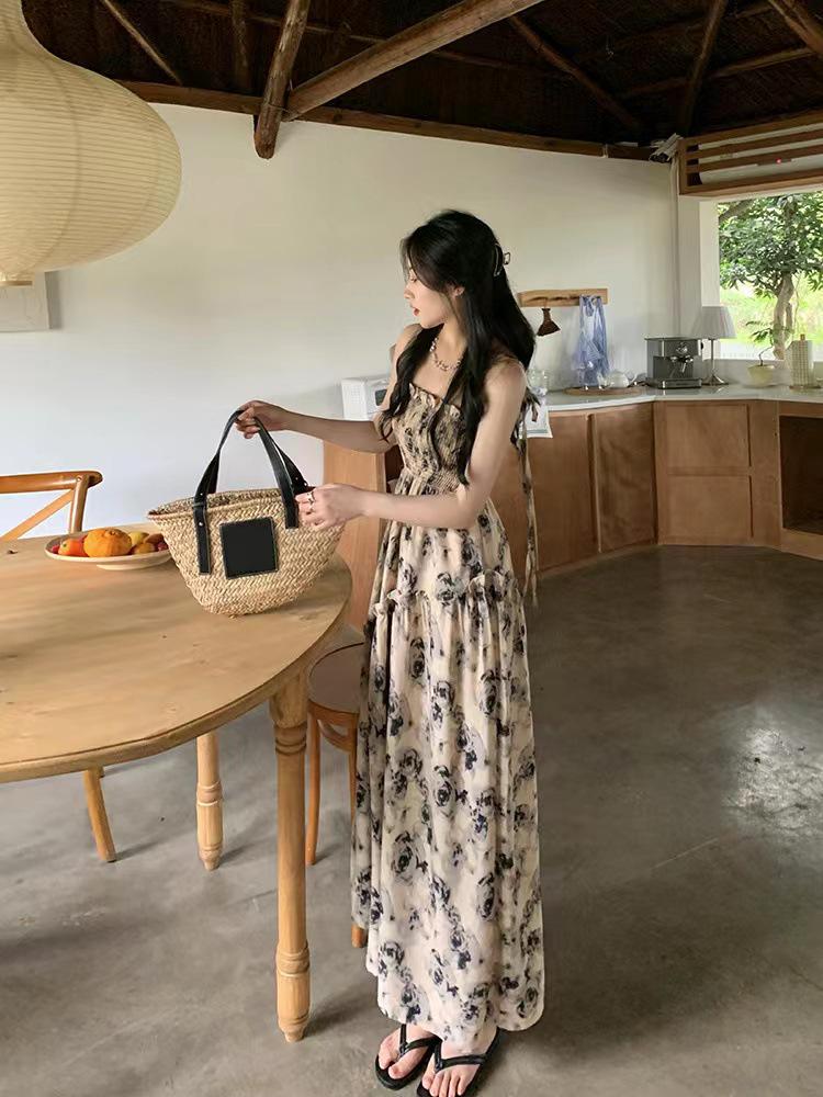 Summer 2024 Floral High Waist Fairy Mori Style Dress