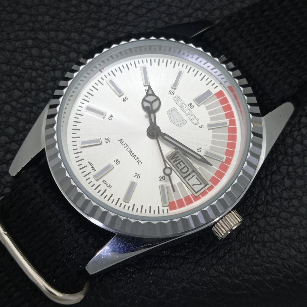 REFURBISHED VINTAGE SEIKO 5 AUTOMATIC 6309A JAPAN MENS SILVER WATCH A440820-4 Sk-a440820-1