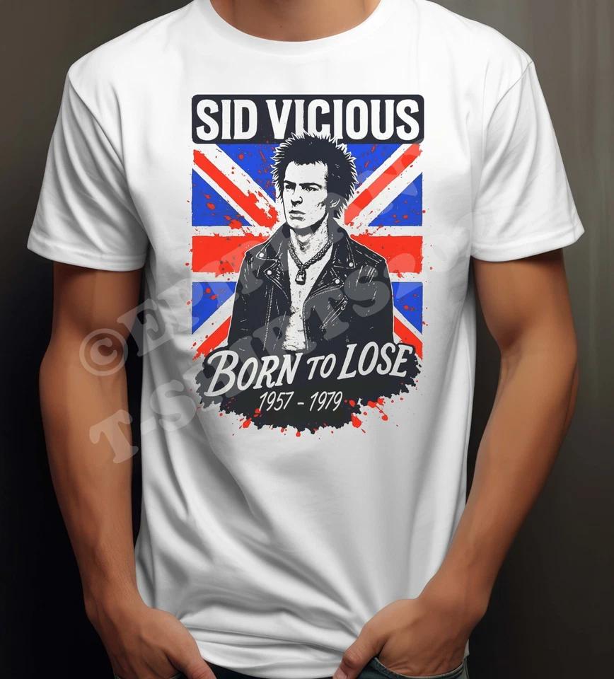 Sid Vicious Men s T-Shirt Sex Pistols Punk Music Tee Top Gift Rock Bass D2 4XL