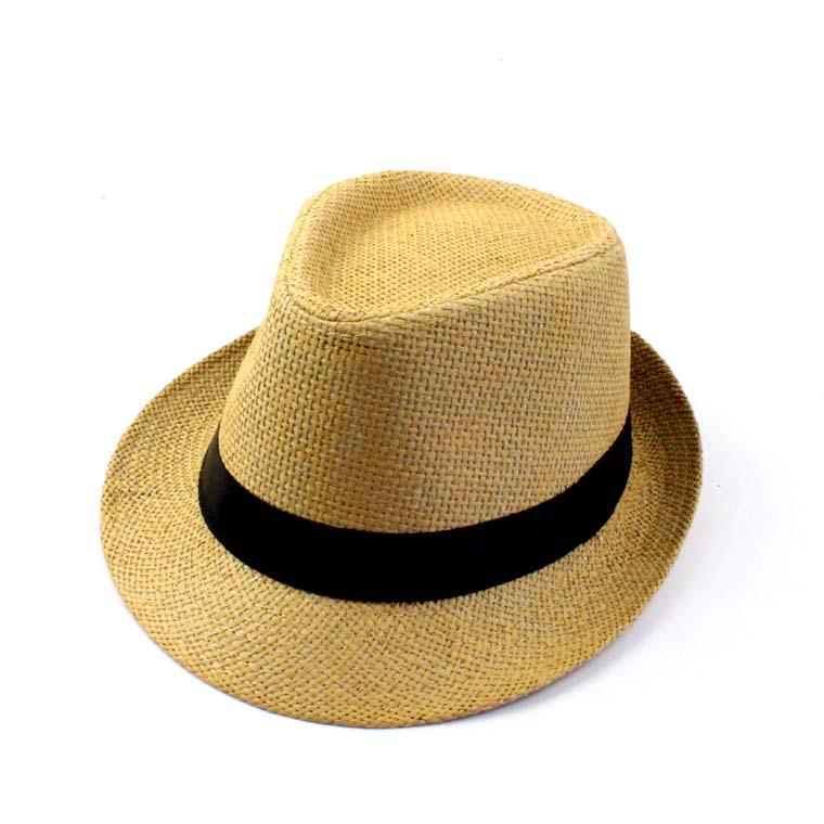 European and American Straw Braid Adult Jazz Hat - British Style Outdoor Beach Hat