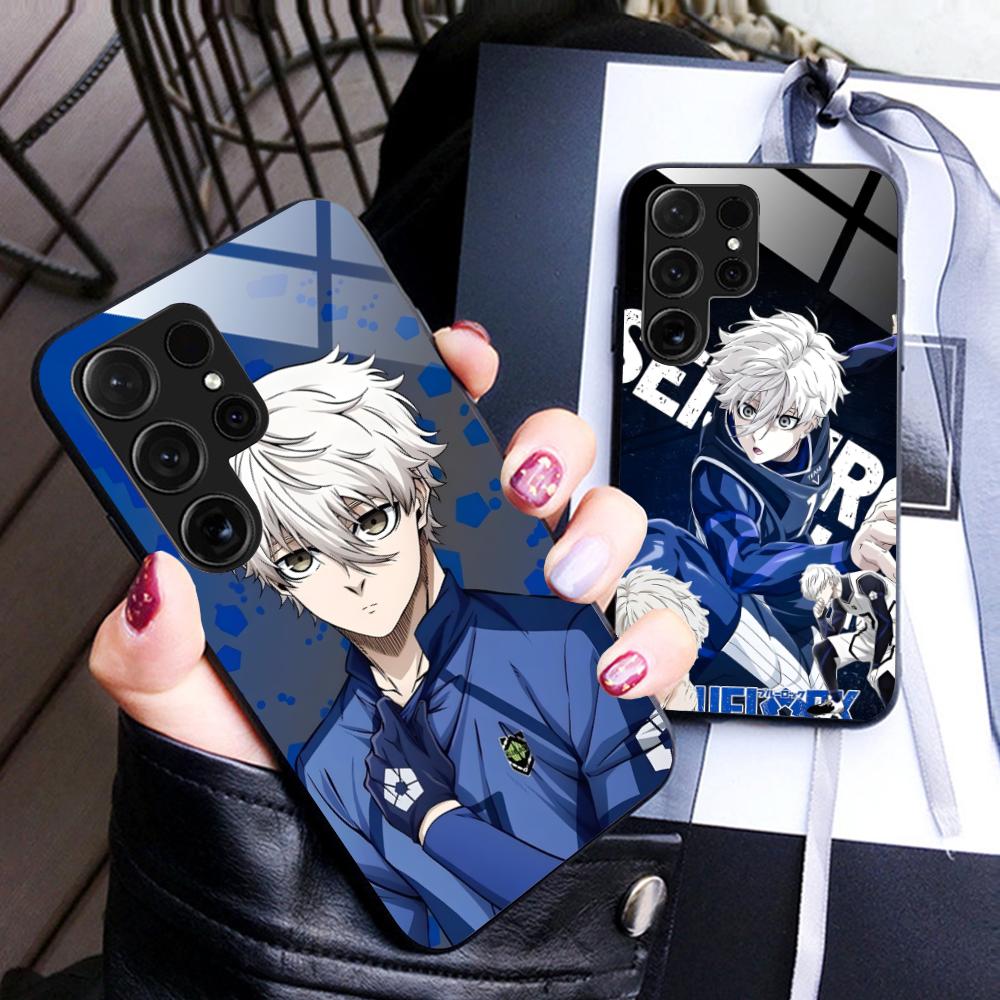 Blue Lock Nagi Seishiro Phone Case for Samsung Galaxy S26 S25 S24 S23 S22 S21 S20 Note20 Plus FE Ultra Glass Colorful Cover