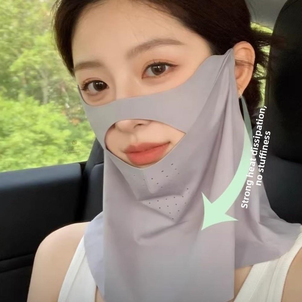 Breathable Cabin-style Face Shield Thin Cycling Mask Sunshade Sunscreen Face Cover  Sun Protection