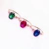 Russian 585 Purple Gold Red Stone Ring Fashion Luxury Oval Ring Rose Gold Plated Gemstone Ring