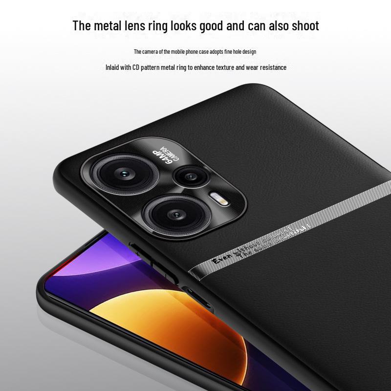 Redmi Note 12 Turbo Leder Anti-Fall Schutzhülle, Einteiliges Design