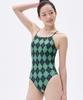 Umpa Green Tea Argyle Indoor One-Piece Swimsuit