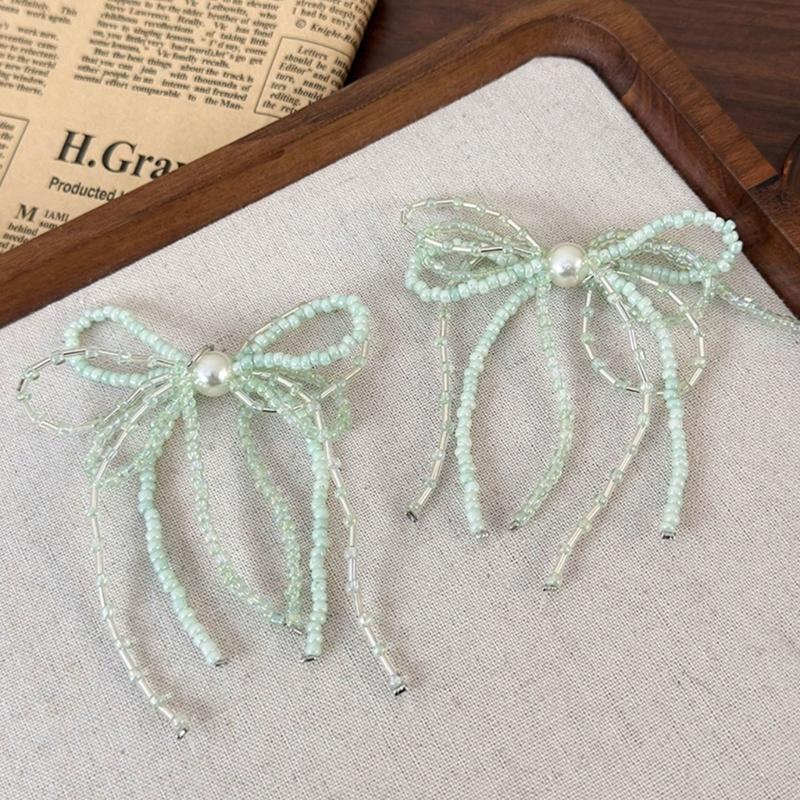 Elegant Beaded Shoe Buckles with Butterfly Bowknot Designs Jewelry Accessory for Parties Supplies and Casual Wear