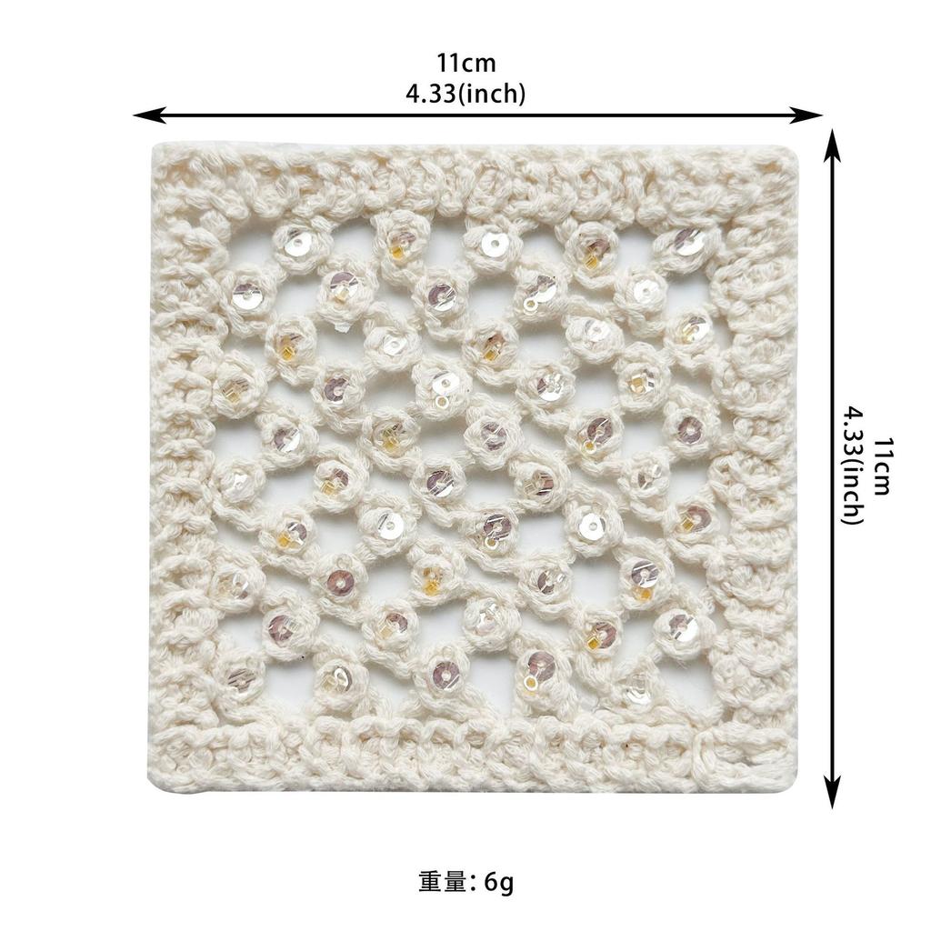 Apricot Hollow Cotton Thread Woven Sequins Decorative Clothing Top T-Shirt Shirt Diy Jewelry Decorative Cloth Sticker Accessories