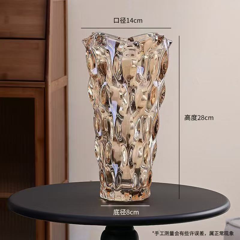 Large Size Luxury Crystal Glass Vase Creative Flower Arrangement European Sle Home Living Room Decoration Bottle