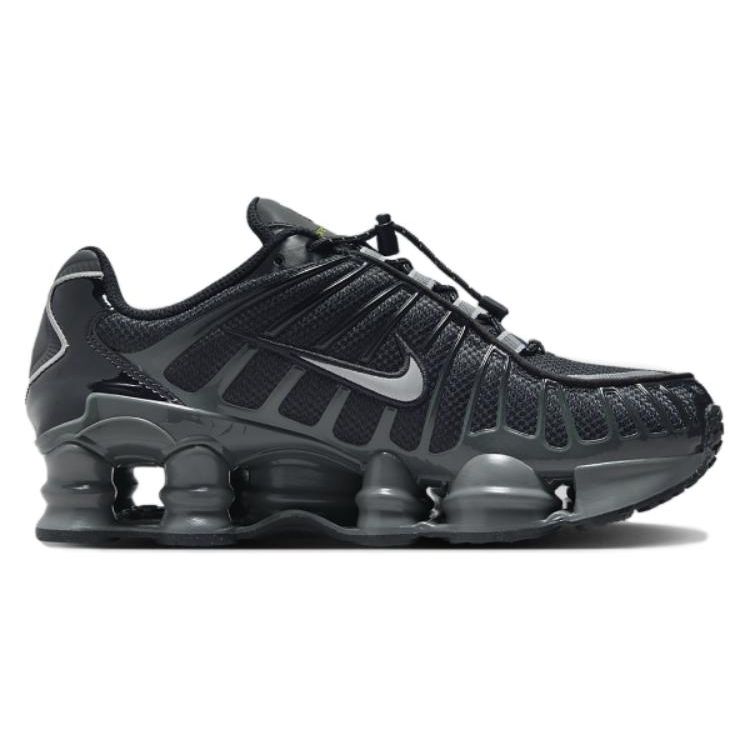 Nike Shox TL Preto Cinza Ferro Mulher Tênis Prateado Metálico FV0939-001