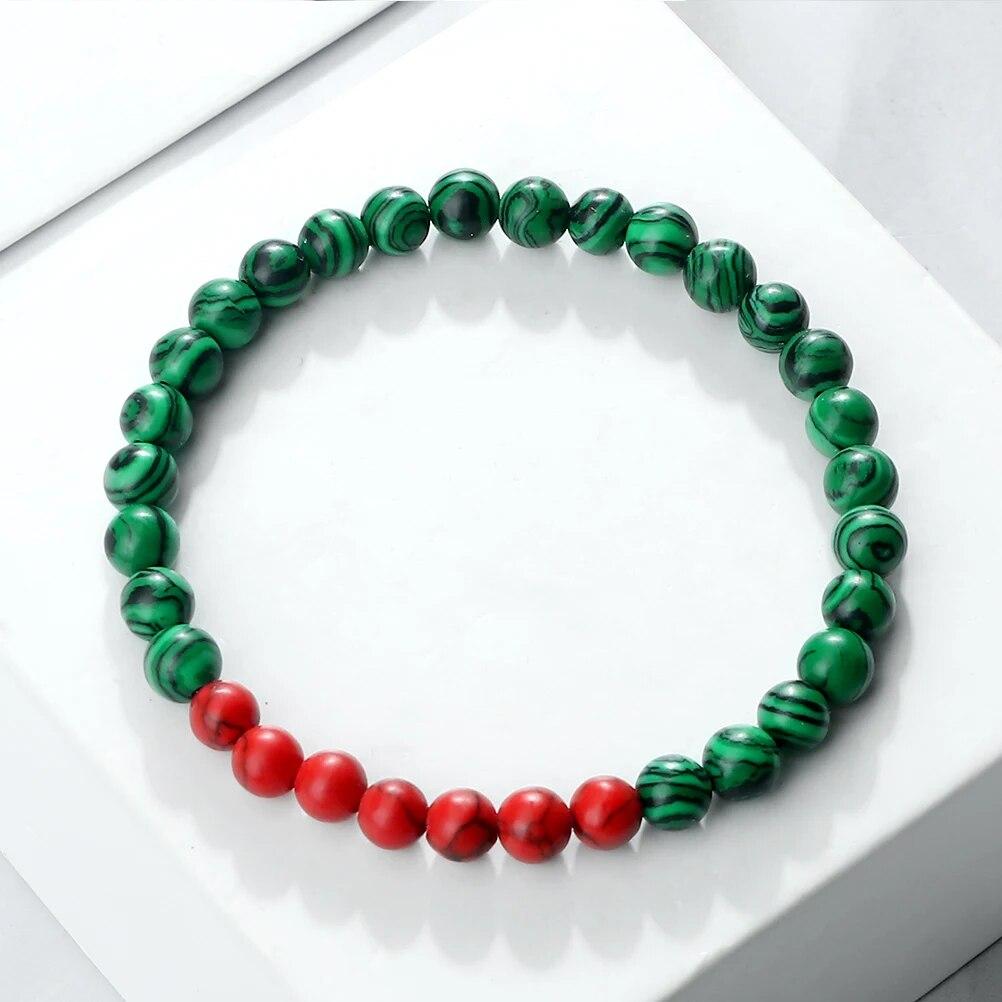 Bracciale Palestinese Oneress Con Calligrafia Araba – Perline 8 Mm E Targhetta Acciaio – Regolabile, Fatto A Mano