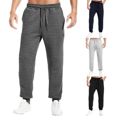 Pantalones deportivos casuales a cuadros de color liso para hombre, nueva moda de otoño e invierno, ropa para hombre