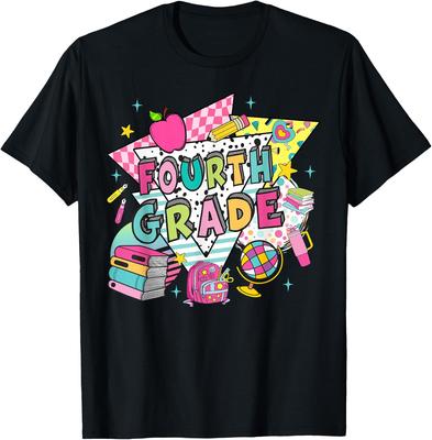 Fourth Grade Teachers Students Retro 90s Back To School Unisex T-Shirt