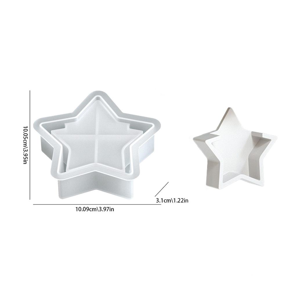 Mould Christmas Openwork Five-Pointed Star Silhouette Lamp Resin Silicone Mold Drip Resin DIY Star Plaster Egg Lamp Decorations