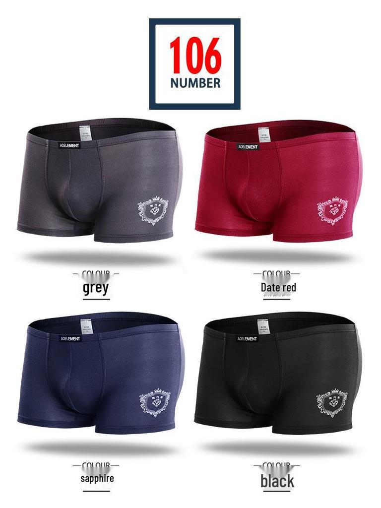 Aoyuan Herren 4er-Pack Mid-Waist Boxer Briefs - Bequem, Atmungsaktiv, Jugendliche Passform