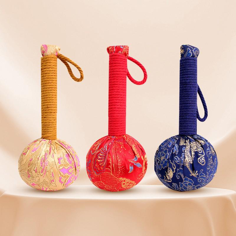 Year of the Horse Mugwort Meridian Massage Hammer - Solid Color Brocade Multifunctional Health Gift