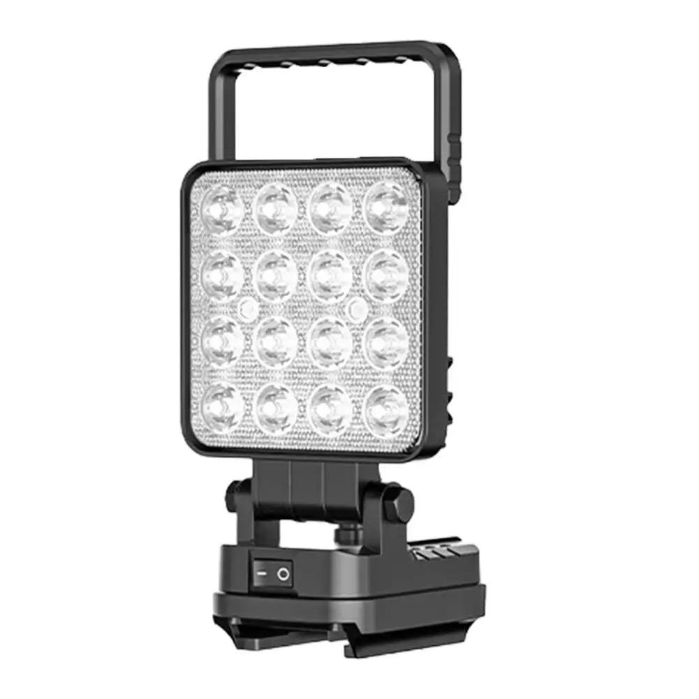 For With USB Work Light 18V Lithium Battery Camping Flashlight Lantern Lamp Tool Lights Outdoor Emergency LED Spotlight Y6K3