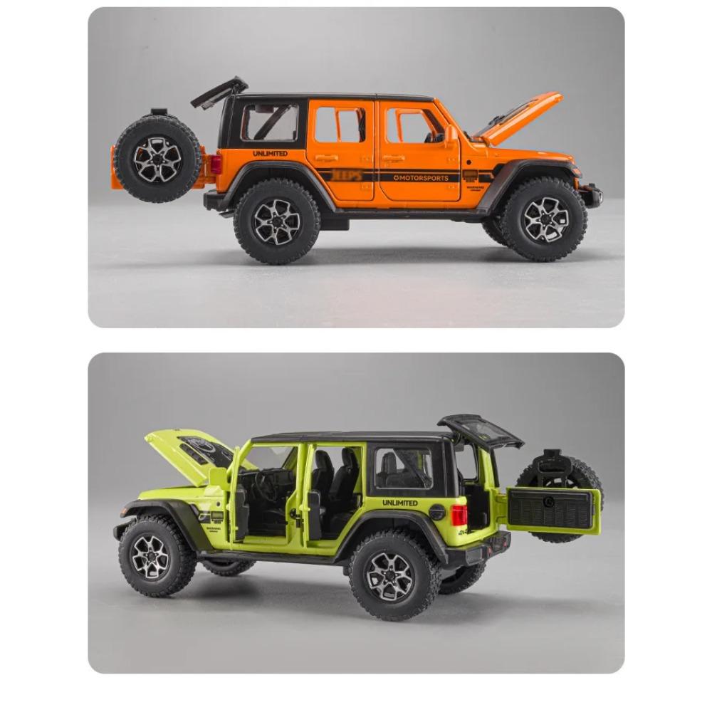 1/32 Scale Wrangler 4X4 Toy Car Models Alloy Diecast 6 Doors Opened Sound Light Pull Back Scale Model Cars Toys Holiday Gifts