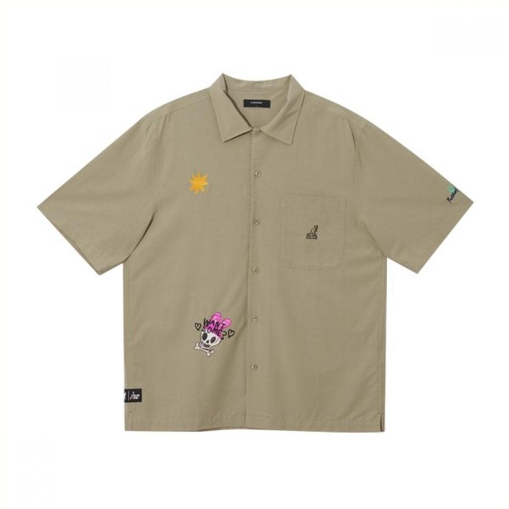 KANGOL Рубашка с карманом 7064 Бежевая M