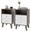 Industrial-Scandinavian Mix Bedside Table, with Drawers and Shelf