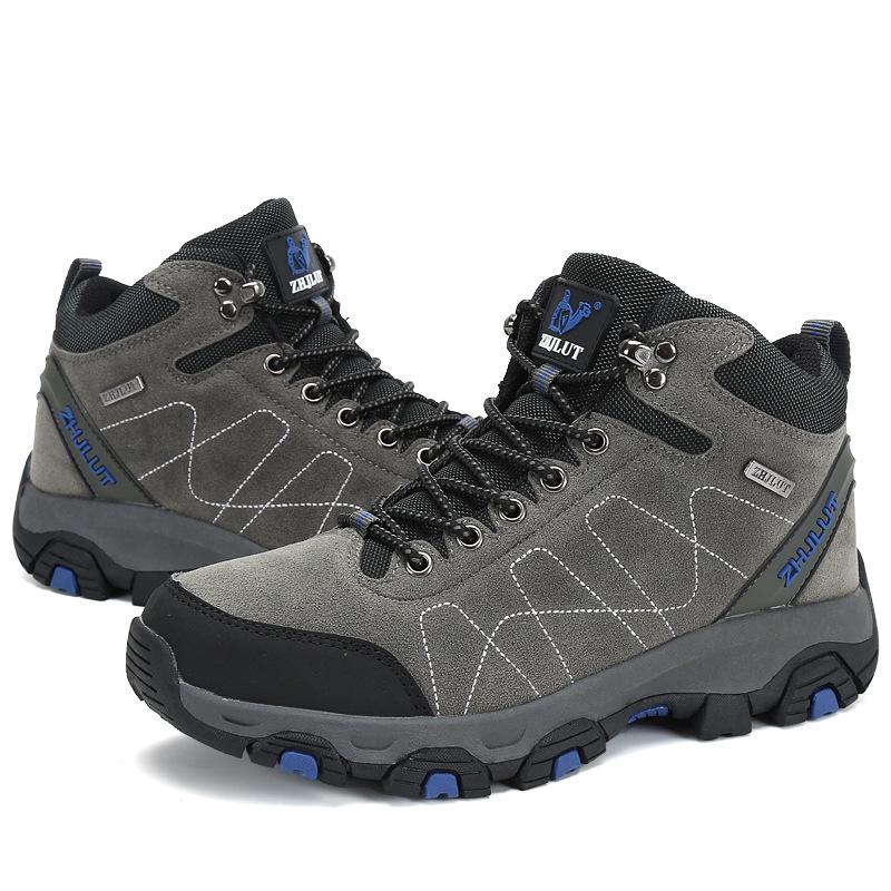 Qifeng Winter High-Top Mountaineering Shoes with Fleece Lining - Sizes 45, 46, 47
