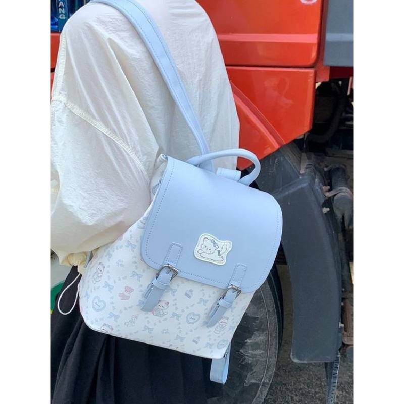 Cute Cat Cartoon Backpack For Girls And Boys With Pu Material And Large Capacity For School And Daily Use