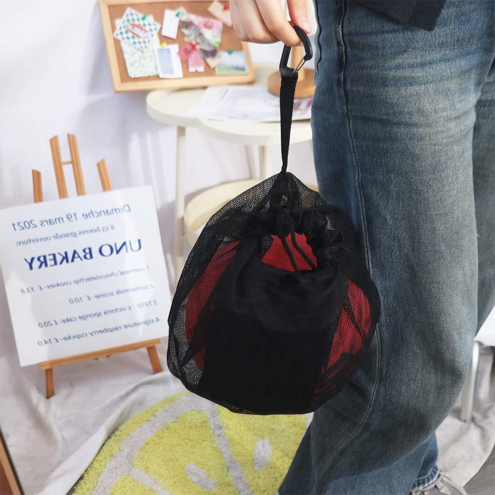 Drawstring Ball Mesh Bag Clip on Single Ball Bag Basketball Storage Bag for Backpack