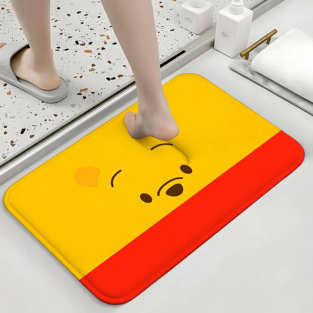 Cute W-Winnies-the-Poohs Floor Mats Home Laundry Rug Carpet For Living Room Decor Lounge Area Anti-slip Foot Mat Entrance