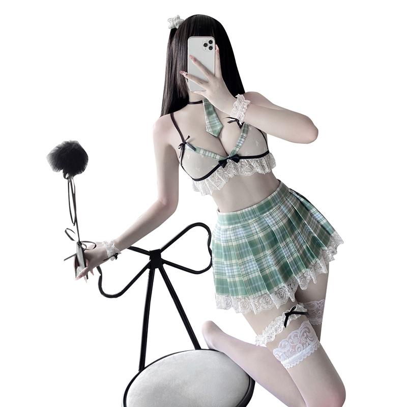 Sexy spodní prádlo Sexy krajka Perspective Studentská uniforma JK Sailor