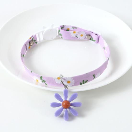 Puppy Collars Soft Cat Accessories Multicolor Adjustable Marguerite Flower Cat Collar for Pet