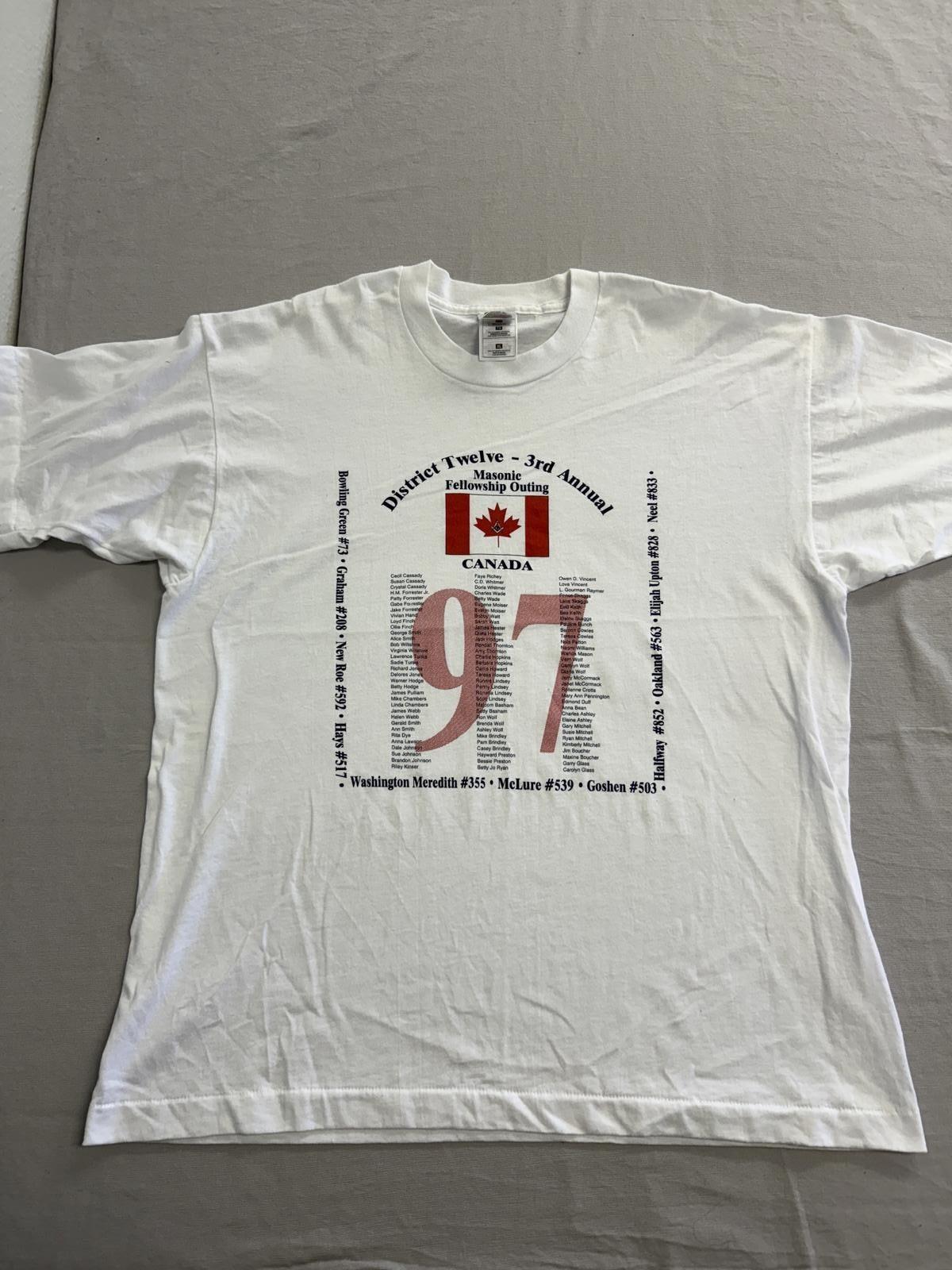 Vintage Free Masonry T-shirt Masonic Fellowship Outing 1997 M