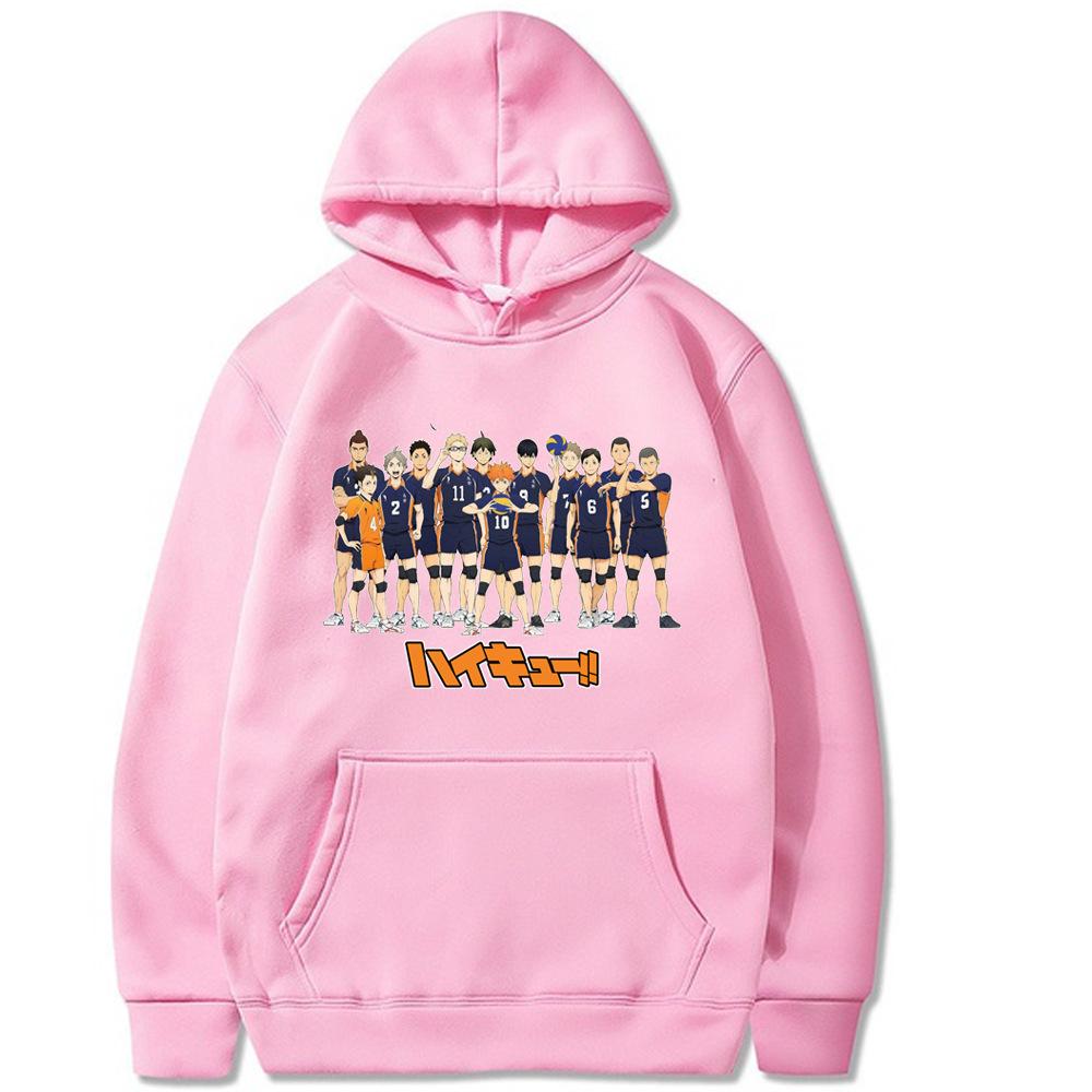 Haikyuu Anime Graphic Harajuku Hoodie Men's and Women's Harajuku Pullover Street Wear Unisex Autumn Winter Plushed