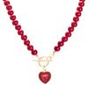 Heart Shaped Pearl Necklace And Bracelet Set For Women With Handcrafted Design For Fashionable Office Wear