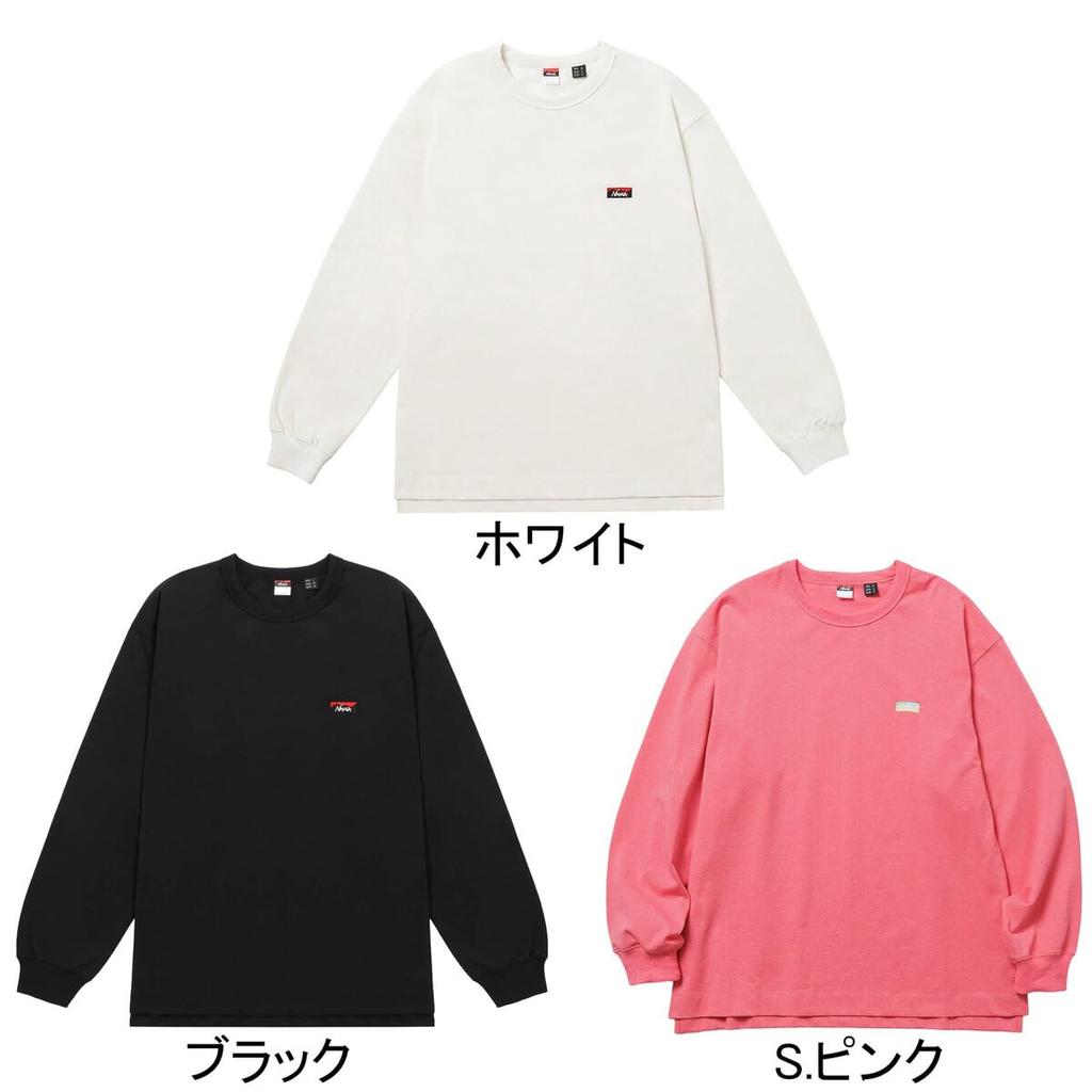 NANGA Men's Eco Hybrid Box Logo Embroidered Long Sleeve T-Shirt (White, Size L) NW24111G803